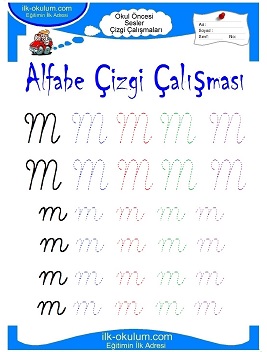 Çocuklar İçin Sesler Çizgi Çalışmaları Çalışma Sayfaları 